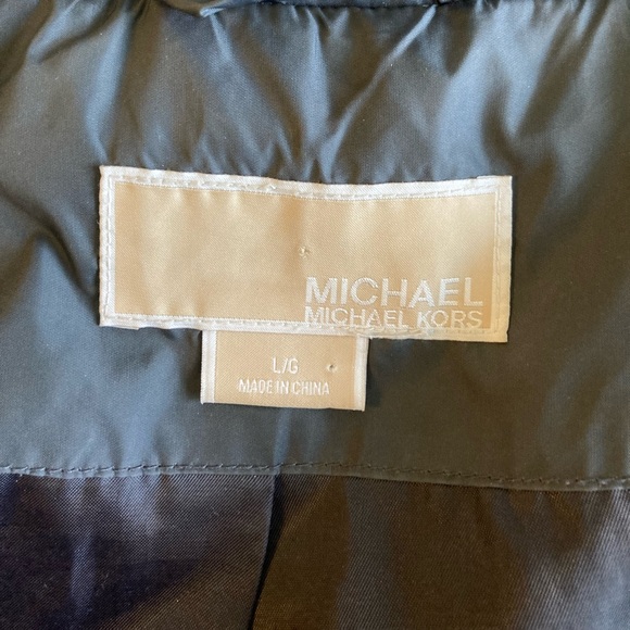 Michael Kors Dark Grey Nylon Polyester Down Hooded Puffer Winter Coat size L - Picture 14 of 16